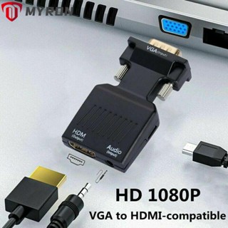 Myron สายเคเบิล VGA เป็น HDMI สําหรับ PC แล็ปท็อป ทีวี มอนิเตอร์ โปรเจคเตอร์ VGA ตัวเมีย HDMI