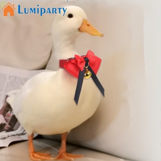 Lumiparty ปลอกคอโบว์ผูกคอ แฮนด์เมด ปรับได้ พร้อมกระดิ่ง สําหรับสัตว์เลี้ยง ไก่ เป็ด ห่าน