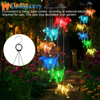 Lumiparty โคมไฟ Led พลังงานแสงอาทิตย์ รูปสุนัขคริสตัล เปลี่ยนสีได้ สําหรับตกแต่งสวน กลางแจ้ง