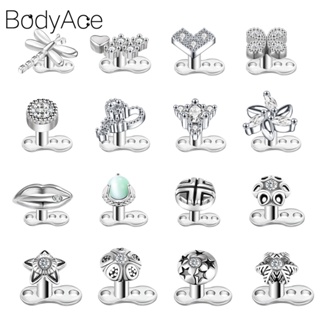 Bodyace เครื่องประดับร่างกาย จิวสะดือ เจาะร่างกาย รูปสมอเรือ หัวใจ ดอกไม้ คริสตัล 16 กรัม 1 ชิ้น