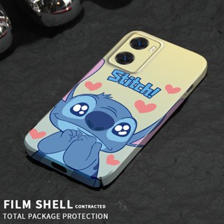 เคสโทรศัพท์มือถือ PC แข็ง ทรงสี่เหลี่ยม ป้องกันเลนส์กล้อง ลาย Stitch น่ารัก แวววาว สําหรับ Oppo A57 2022 4G A77s A77 A17 F11 A9 A5 A11 A55 A56 A92S Reno4 Z A93