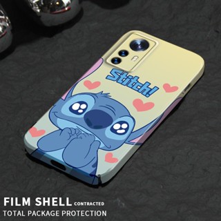 เคสโทรศัพท์มือถือ PC แข็ง ทรงสี่เหลี่ยม ป้องกันเลนส์กล้อง ลาย Stitch น่ารัก สําหรับ Xiaomi 12 X Pro S Mi 10 Pro 11 9 Redmi Note 11T Plus POCO F4 X4 GT X3 NFC