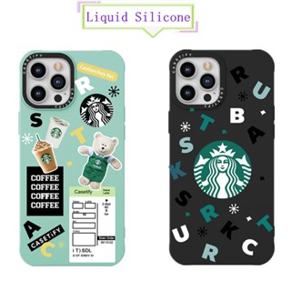 Casetify เคสโทรศัพท์ซิลิโคน แบบนิ่ม ลายโลโก้ Starbucks สําหรับ iPhone 15 14 11 12 13 Pro 15Pro Max