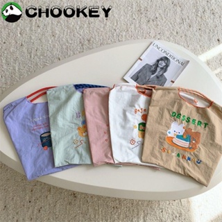 Chookey กระเป๋าสะพายไหล่ ทรงโท้ท ปักลาย เป็นมิตรกับสิ่งแวดล้อม ใช้ซ้ําได้ สําหรับผู้หญิง