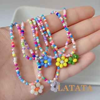 Latata- สร้อยคอโชคเกอร์ ลูกปัดหินโบฮีเมียน ดอกเดซี่ หลากสี ของขวัญเครื่องประดับ สําหรับผู้หญิง