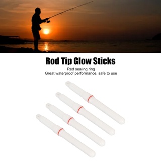 Fishi 4PCS ตกปลาเรืองแสง Sticks ABS LED Float Rod Tip Luminous Light พร้อมแบตเตอรี่สำหรับ Dark Night Fishing