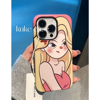 Ins ใหม่ เคสโทรศัพท์มือถือ กันกระแทก ลายการ์ตูนเด็กผู้หญิง สีบลอนด์ สําหรับ Apple Iphone 14promax 13 11 14pro 13pro 14