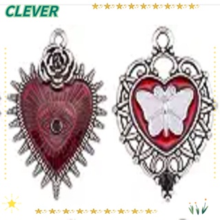 Clever จี้รูปหัวใจ สีแดง อัลลอย 25*34 มม. สไตล์บาร็อค สําหรับทําเครื่องประดับ