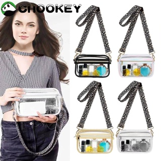 Chookey กระเป๋าคาดอกลําลอง แต่งซิป ขนาดใหญ่ จุของได้เยอะ สีโปร่งใส สําหรับสตรี