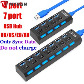 Myron 4/7 พอร์ต USB 3.0 Hub ซ็อกเก็ตซิงค์ข้อมูล Splitter แปลงเปิด / ปิดสวิทช์ สําหรับพีซี