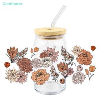 &lt;Cardflower&gt; สติกเกอร์ลายดอกไม้ กันน้ํา ทนอุณหภูมิสูง ใช้งานง่าย สําหรับติดตกแต่งแก้ว DIY