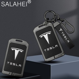 เคสกุญแจรีโมทรถยนต์ โลหะผสมสังกะสี สําหรับ Tesla Model 3 Model Y