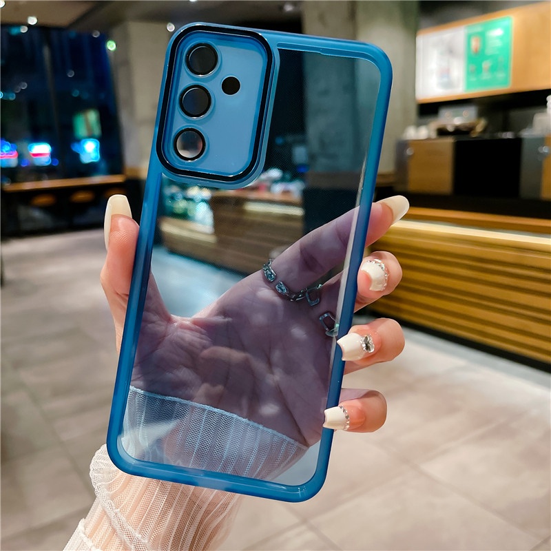 Samsung Galaxy A55 A35 A17 5G A16 LTE A26 A36 A56 2025 เคสชุบโปร่งใสนุ่มบางปลอกป้องกันใสสําหรับ Sams