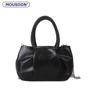 Mousoon กระเป๋าสะพายไหล่ กระเป๋าถือ สะพายข้าง แต่งสายโซ่คล้อง ลายก้อนเมฆ สําหรับผู้หญิง