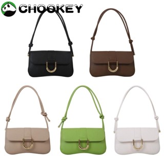 Chookey กระเป๋าสะพายไหล่ กระเป๋าถือ หนัง PU สีพื้น พรีเมี่ยม สําหรับสตรี