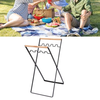 I Furniture store ผู้ถือถุงขยะโลหะผู้ถือถุงขยะแบบพกพากลางแจ้ง Leaf BAG Stand สำหรับ Camping Picnic KITCHEN