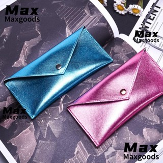 Maxg กระเป๋าใส่แว่นตาอ่านหนังสือ หนัง กันน้ํา แบบพกพา สีพื้น น้ําหนักเบา สําหรับผู้หญิง