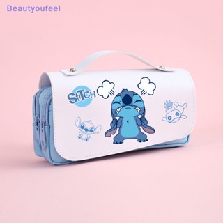 [Beautyoufeel] กระเป๋าดินสอ ลายการ์ตูนดิสนีย์ Stitch 3 ชั้น มีซิป กันน้ํา จุของได้เยอะ สําหรับนักเรียน