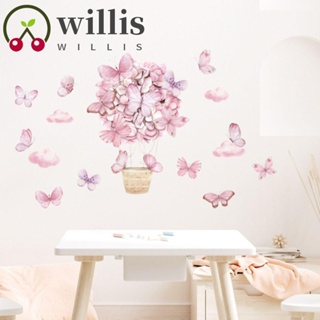 Willis สติกเกอร์ PVC ลายผีเสื้อ 3D กันน้ํา ลอกออกได้ ใช้งานง่าย สําหรับติดตกแต่งผนังบ้าน