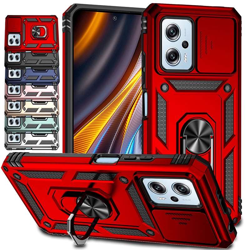 สําหรับ Xiaomi Poco X4 GT Armor เคสกันกระแทกสไลด์เลนส์กล้องฝาครอบป้องกัน