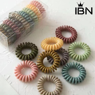 Ibn-ยางรัดผม แบบเกลียว ยืดหยุ่น กันตก สีแคนดี้ สําหรับผูกผม โทรศัพท์ 9 ชิ้น