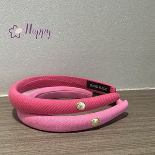 &lt;Happybay&gt; ที่คาดผมแฟชั่น สีชมพู ฉลากสีทอง สําหรับผู้หญิง