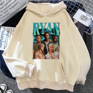 เสื้อฮู้ดดี้ แขนยาว ผ้าฟลีซ ลายอนิเมะ Ryan Gosling 90s สําหรับผู้หญิง