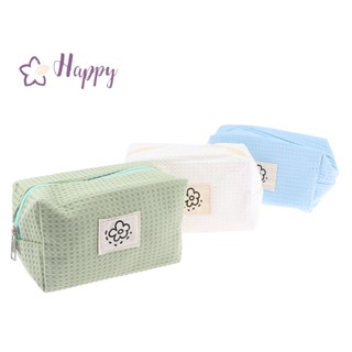 &lt;Happybay&gt; กระเป๋าเครื่องสําอาง กระเป๋าใส่เหรียญ กระเป๋าดินสอ ลายสก๊อตวาฟเฟิล น่ารัก มีซิป สําหรับผู้หญิง ลดราคา