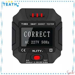 Teath เครื่องทดสอบซ็อกเก็ตวงจรไฟฟ้าดิจิทัล RCD GFCI 110V-230V