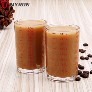 Myron แก้วตวงกาแฟเอสเพรสโซ่ สีแดง 120 มล. ทําความสะอาดได้ สําหรับร้านอาหาร 2 ชิ้น