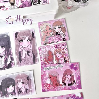 &lt;Happybay&gt; สติกเกอร์โปสการ์ด ลายสาวญี่ปุ่น Kawaii DIY สําหรับติดตกแต่งผนังห้อง 13 ชิ้น