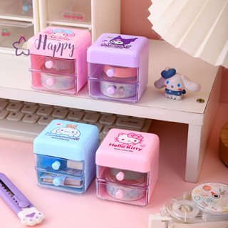 &lt;Happybay&gt; กล่องลิ้นชักเก็บเครื่องประดับ ลายการ์ตูน Sanrio Hello Kitty Cinnamoroll My Melody Kuromi น่ารัก ขนาดเล็ก ลดราคา