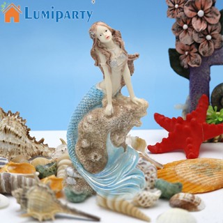 Lumiparty ตุ๊กตานางเงือกประดิษฐ์ เรซิ่น ขนาดเล็ก สําหรับตกแต่งตู้ปลา Diy