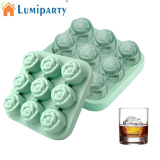 Lumiparty ถาดน้ําแข็งซิลิโคน 9 ช่อง ปลดง่าย ขนาดใหญ่ สําหรับวิสกี้ ค็อกเทล