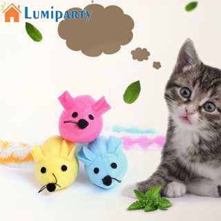 Lumiparty ตุ๊กตาหนูหางยาวในตัว สีสันสดใส ของเล่นเคี้ยวได้ด้วยตนเอง สําหรับแมว