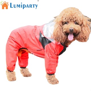 Lumiparty เสื้อแจ็กเก็ตกันฝน มีฮู้ด กันน้ํา สีโปร่งใส สําหรับสัตว์เลี้ยง