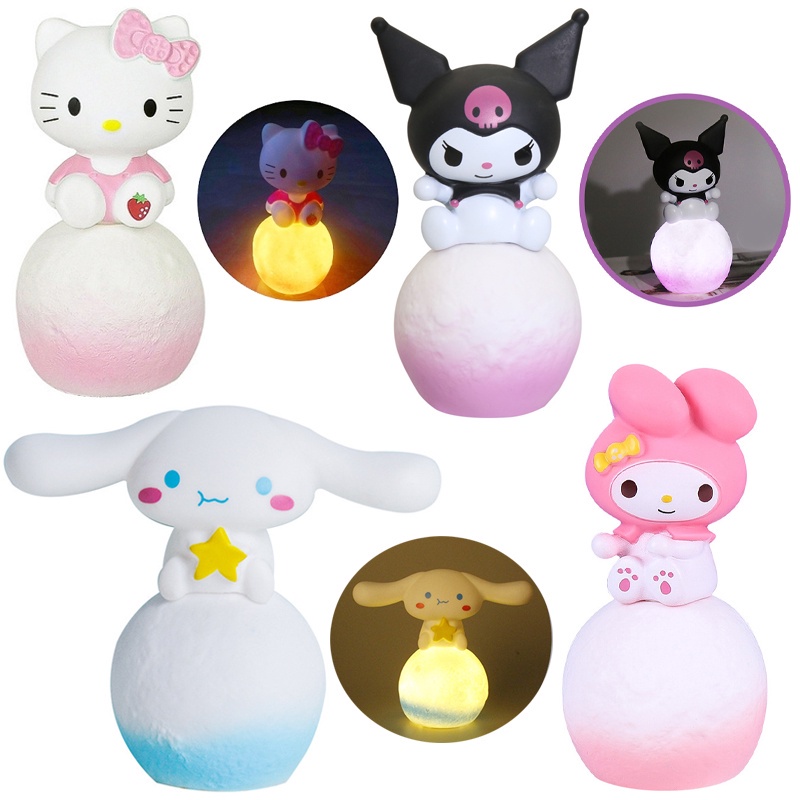 SANRIO โคมไฟกลางคืน รูปดวงจันทร์ ซานริโอ้ คุโรมิ อุปกรณ์เสริม สําหรับตกแต่งเค้กวันเกิด ให้แฟน คู่รัก