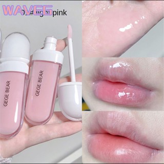 wave Gege Bear Student Moisturizing Lipstick ลิปกลอสให้ความชุ่มชื้นและ Shimmering Glaze Glass Jelly Lip Glaze