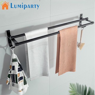 Lumiparty ราวแขวนผ้าขนหนู อลูมิเนียมอัลลอย แบบสองชั้น ไม่ต้องเจาะผนัง อุปกรณ์เสริม สําหรับห้องน้ํา