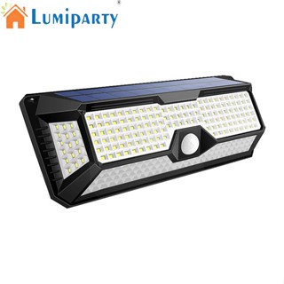 Lumiparty โคมไฟสปอตไลท์ Led พลังงานแสงอาทิตย์ กันน้ํา พร้อมเซนเซอร์จับการเคลื่อนไหว สําหรับตกแต่งโรงรถ ถนน ลานบ้าน