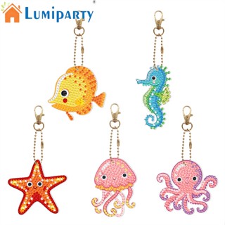 Lumiparty พวงกุญแจ จี้การ์ตูนสัตว์ทะเล สองด้าน 5 ชิ้น สําหรับเด็ก