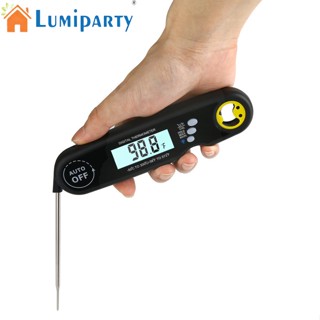 Lumiparty เครื่องวัดอุณหภูมิเนื้อสัตว์ดิจิทัล แบบพับได้ กันน้ํา สําหรับทําอาหารกลางแจ้ง ย่างบาร์บีคิว