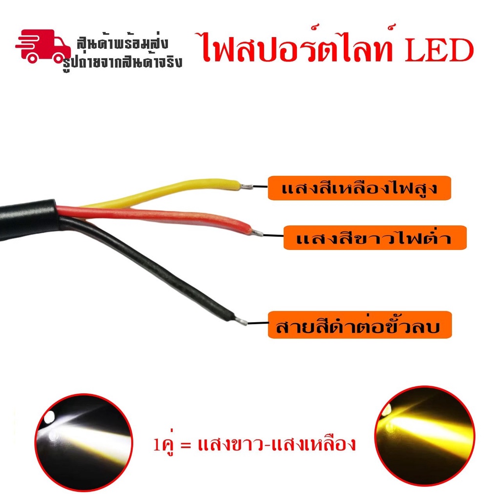 ไฟสปอร์ตไลท์ LED Mini Driving Light 1คู่ มีพัดลมระบายความร้อนในตัว ไฟสองสี ขาว-เหลืองรุ่นมีไดเวอร์(สวิตช์ฟรี) - รูปที่ 4
