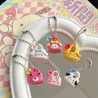 SANRIO &lt;Yiwuyuan&gt; พวงกุญแจ จี้ตุ๊กตาฟิกเกอร์ อนิเมะหมี สตรอเบอร์รี่ Kuromi Melody Cinnamoroll ขนาดเล็ก ของขวัญวันเกิด สําหรับเด็กผู้หญิง