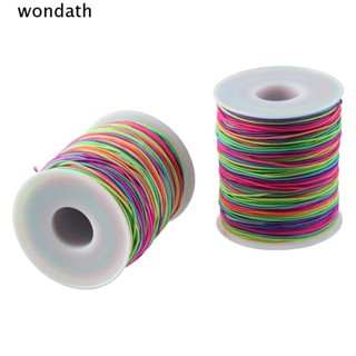 Wonda สายยางยืด สีรุ้ง 109 หลา 1 มม. 2 ม้วน สําหรับทําสร้อยคอ สร้อยข้อมือ