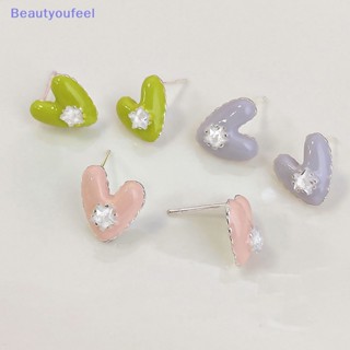 [Beautyoufeel] ต่างหูสตั๊ด รูปหัวใจน่ารัก ขนาดเล็ก สไตล์คลาสสิก เครื่องประดับแฟชั่น สําหรับผู้หญิง 1 คู่