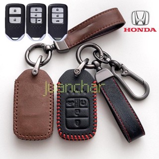 เคสกุญแจรีโมตรถยนต์ แบบหนัง สําหรับ Honda Accord Civic CR-V CRV XR-V HRV XRV City ELYSION CRIDER Freed Jade KeyChain