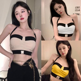 เสื้อกล้าม คอสั้น แบบเย็บติดกัน สําหรับผู้หญิง