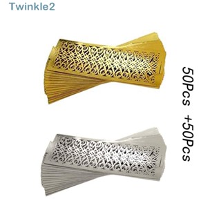 Twinkle แหวนฟอยล์กระดาษเช็ดปาก ทรงกลม แบบใช้แล้วทิ้ง สีทอง สีเงิน พรีเมี่ยม สําหรับตกแต่งโต๊ะอาหาร 100 ชิ้น