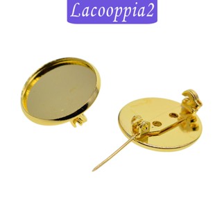 [Lacooppia2] ถาดเข็มกลัดเปล่า ทรงกลม สําหรับทําเครื่องประดับ งานฝีมือ DIY 12 ชิ้น